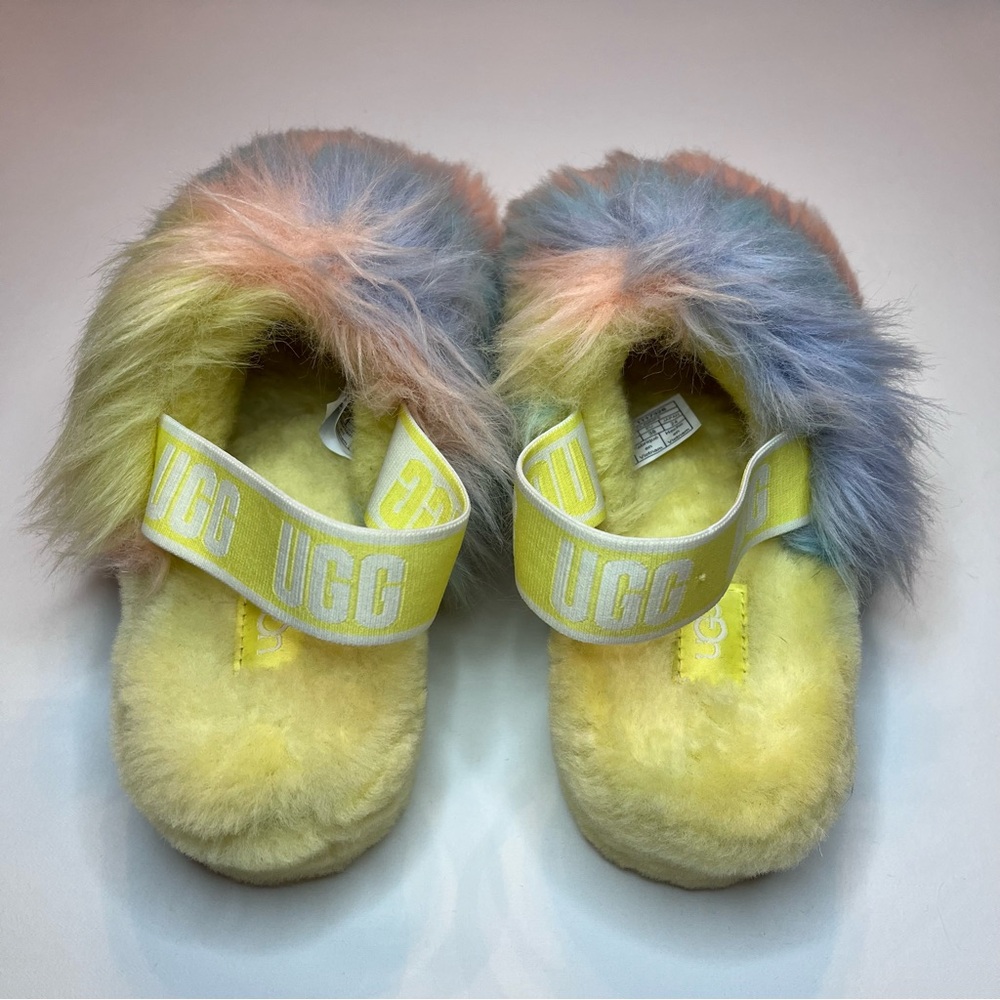 UGG Australia Fluff Yeah Slide Lemonade Tie-Dye Slippers Women’s Sz. 7 - Picture 5 of 11